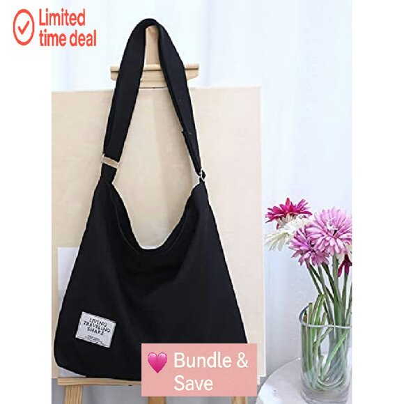 Large Canvas Tote Bag, Adjustable Strap, Zip Closure, Daily Use - Picture 4 of 8